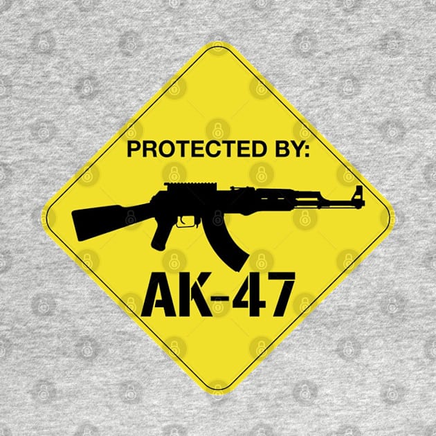 Protected by AK-47 by  The best hard hat stickers 